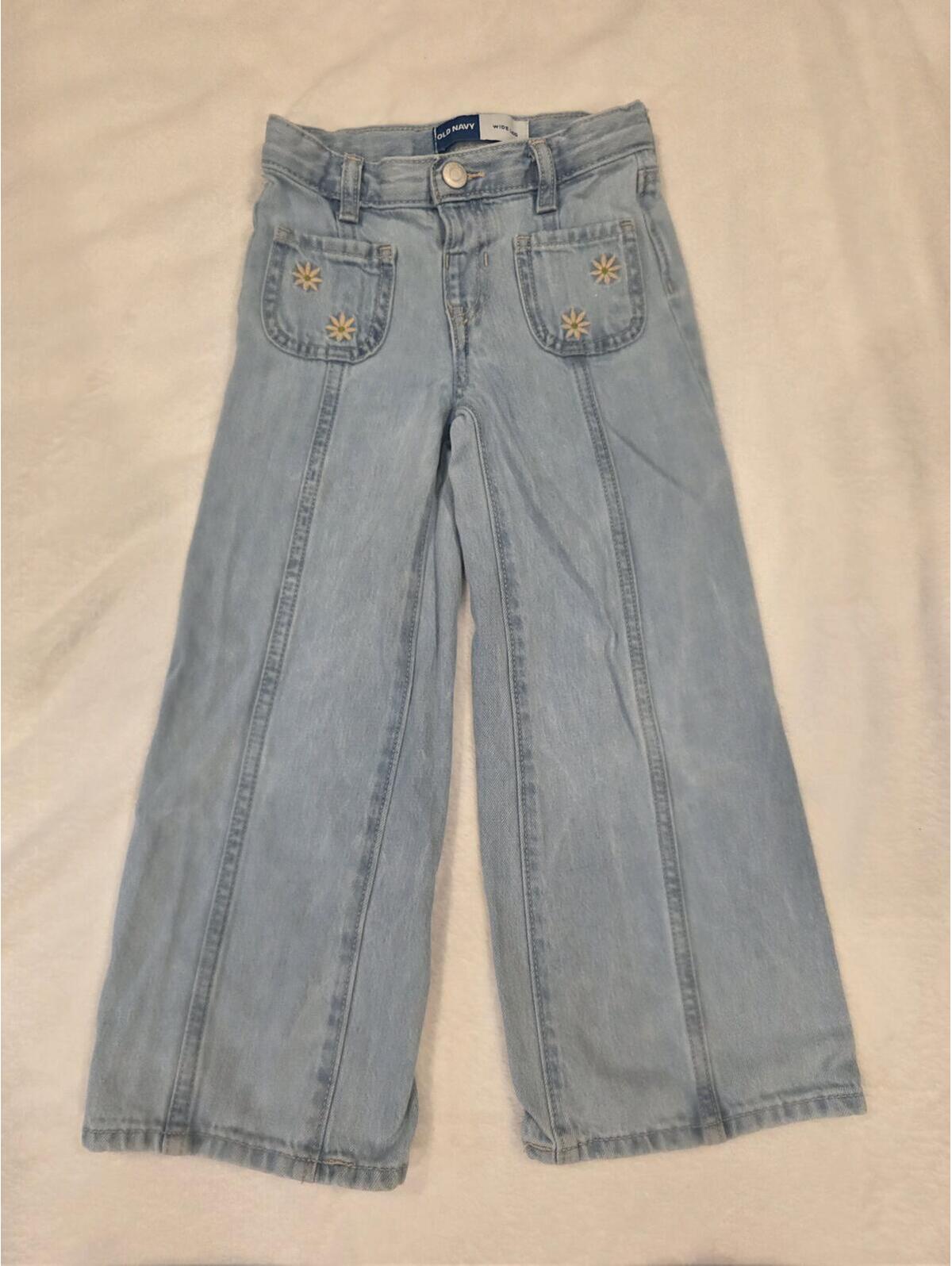 Old Navy Girls Wide Leg Blue Jeans Size 5t Denim Pants Kids